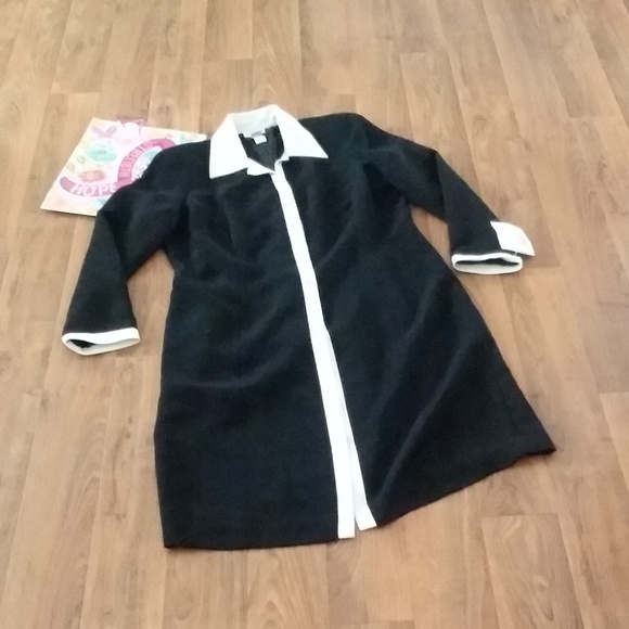 NWT Liz Claiborne Black Dress with White Trim - Picture 2 of 8